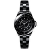 CHANEL J12 33mm Black Ceramic Ladies Diamond Dial Automatic Watch - Berry's Jewellers