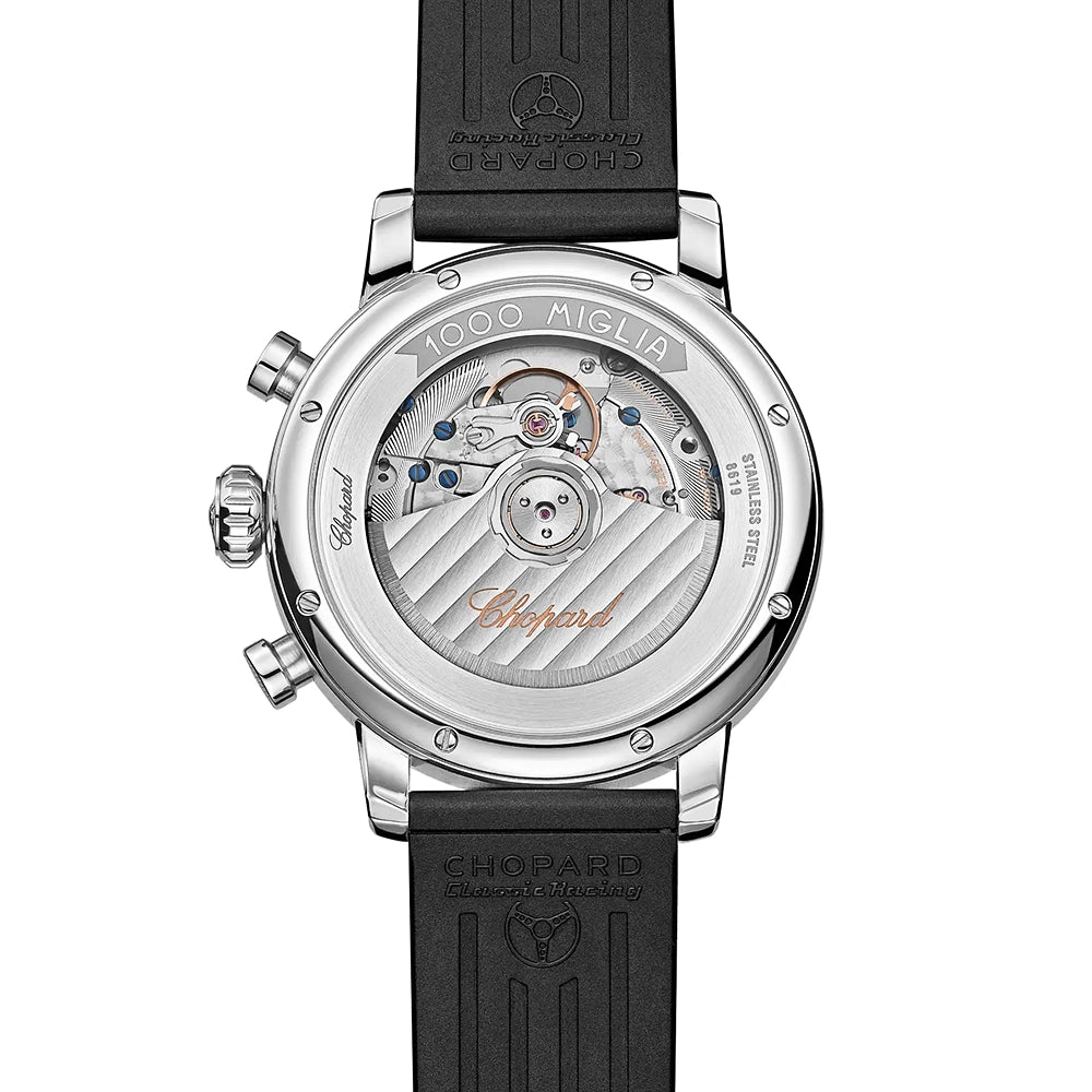 Chopard Mille Miglia Black Dial 42mm Chronograph Strap Watch - Berry's Jewellers
