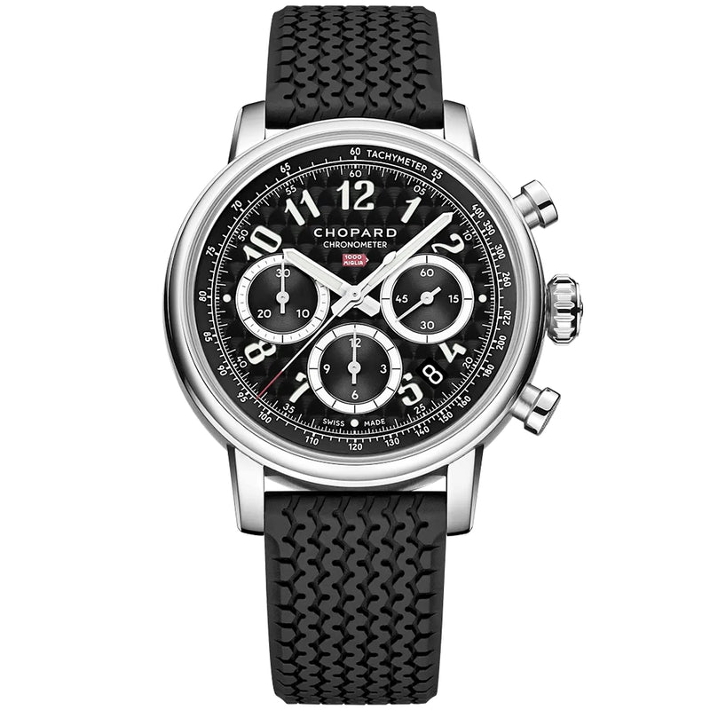 Chopard Mille Miglia Black Dial 42mm Chronograph Strap Watch - Berry's Jewellers