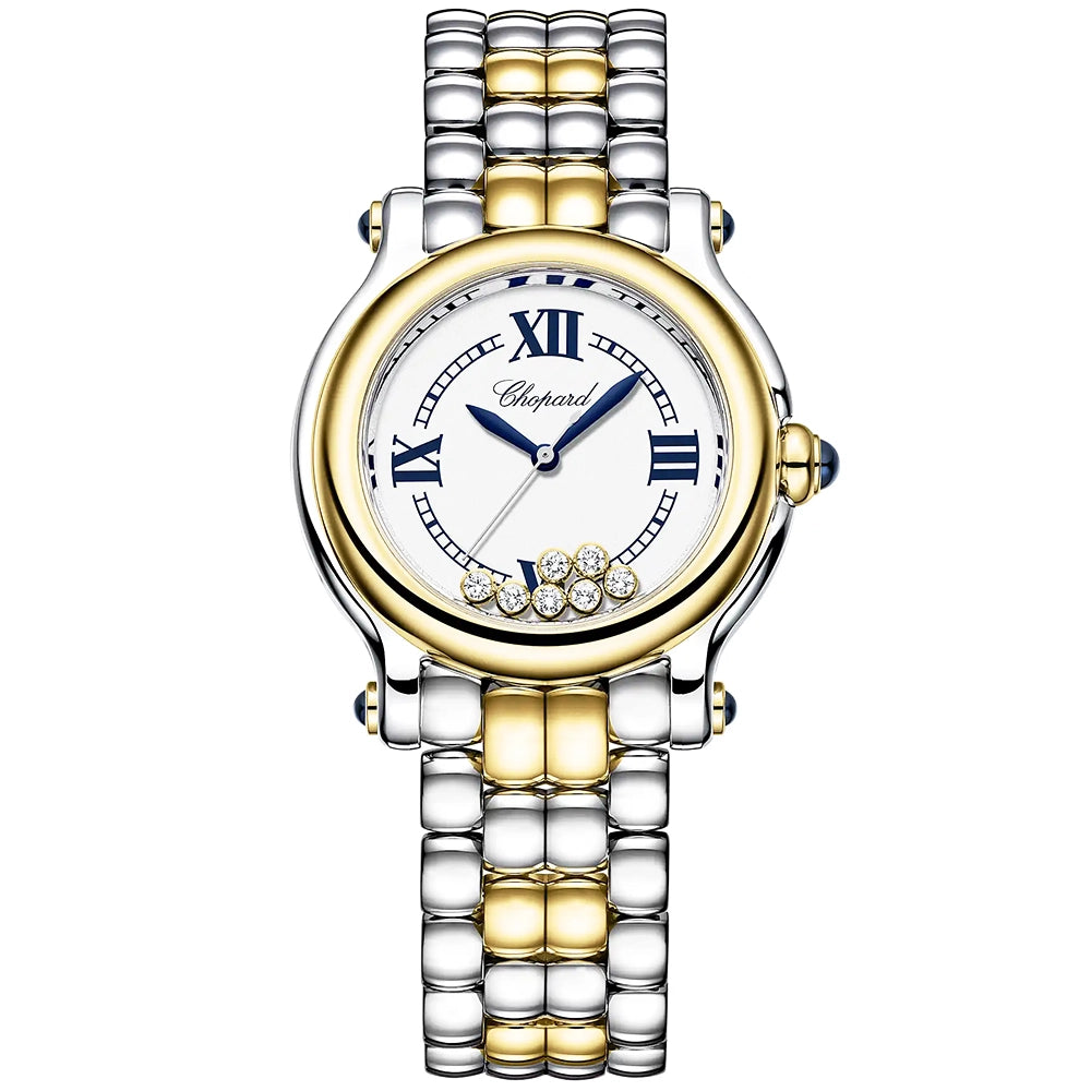 Happy Sport The First 33mm Two-Tone Floating Diamond Bracelet Watch