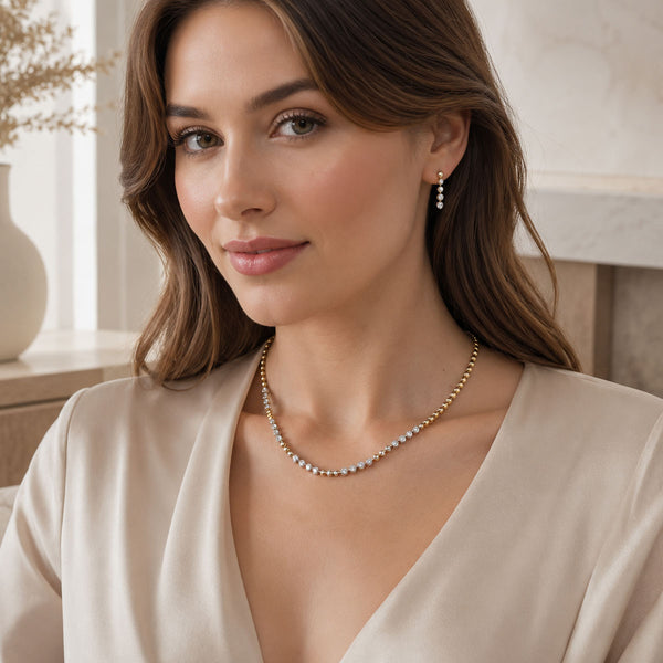 Berry's 18ct Yellow Gold Disc And Round Brilliant Cut Diamond Necklace - Berry's Jewellers