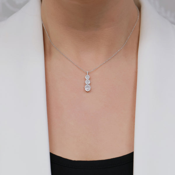 Berry's 18ct White Gold Oval Diamond Drop Pendant - Berry's Jewellers