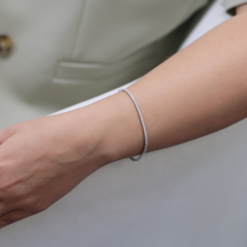 Berry's 18ct White Gold Diamond Claw Set Fine Tennis Bracelet - Berry's Jewellers