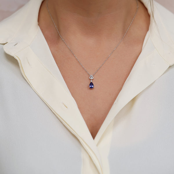 Berry's 18ct White Gold Tanzanite And Diamond Pendant - Berry's Jewellers