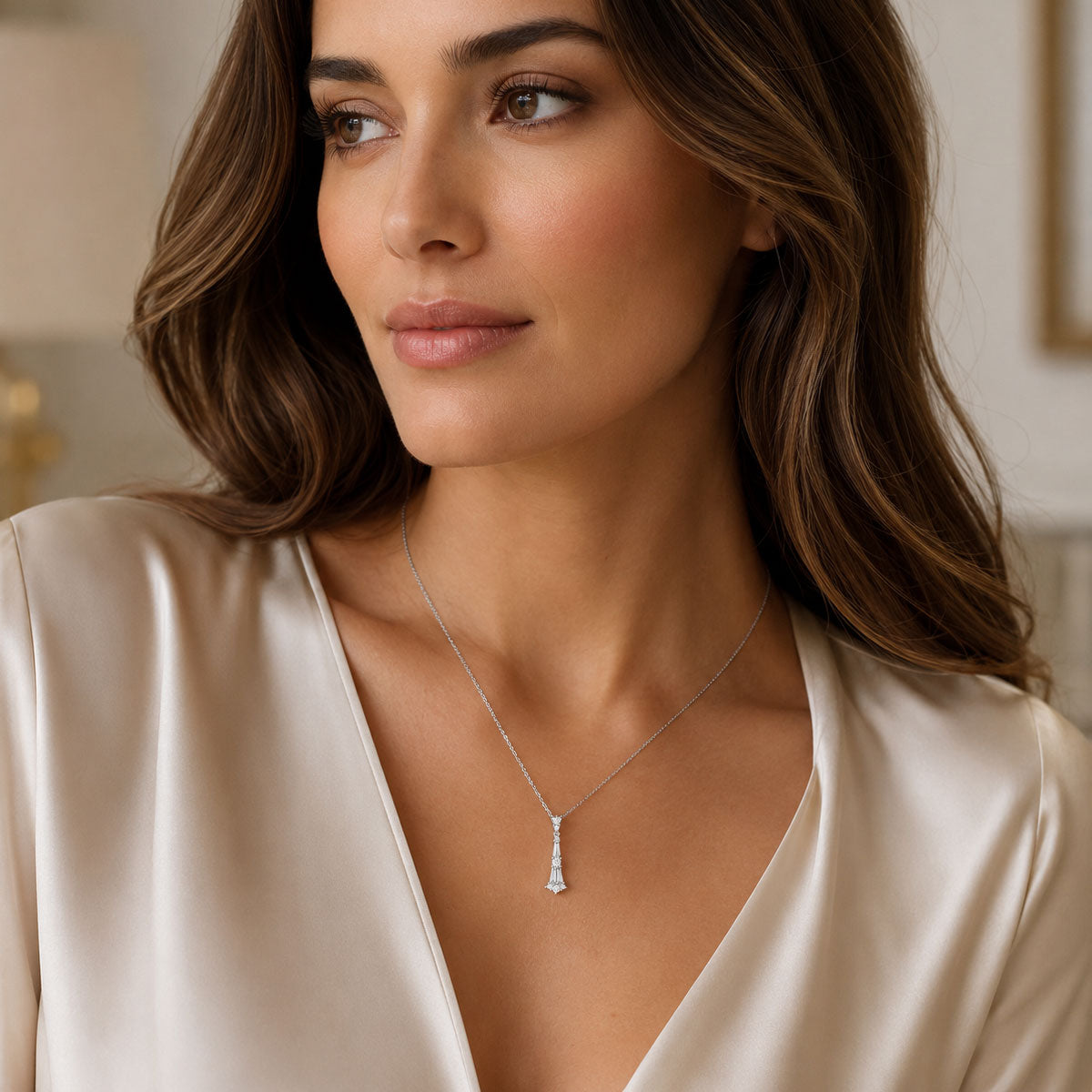 Berry's 18ct White Gold Diamond Vintage Style Pendant - Berry's Jewellers