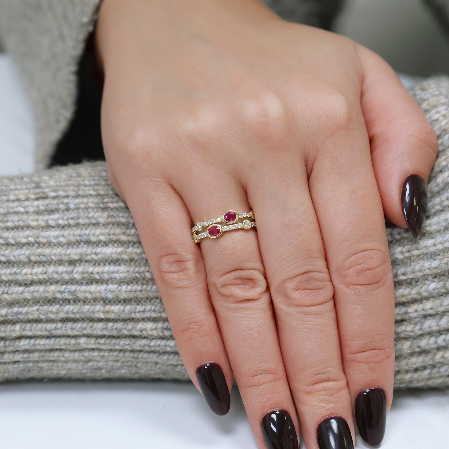 Berry's 18ct Yellow Gold Cabochon Cut Ruby And Diamond Dress Ring - Berry's Jewellers