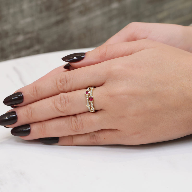 Berry's 18ct Yellow Gold Cabochon Cut Ruby And Diamond Dress Ring - Berry's Jewellers