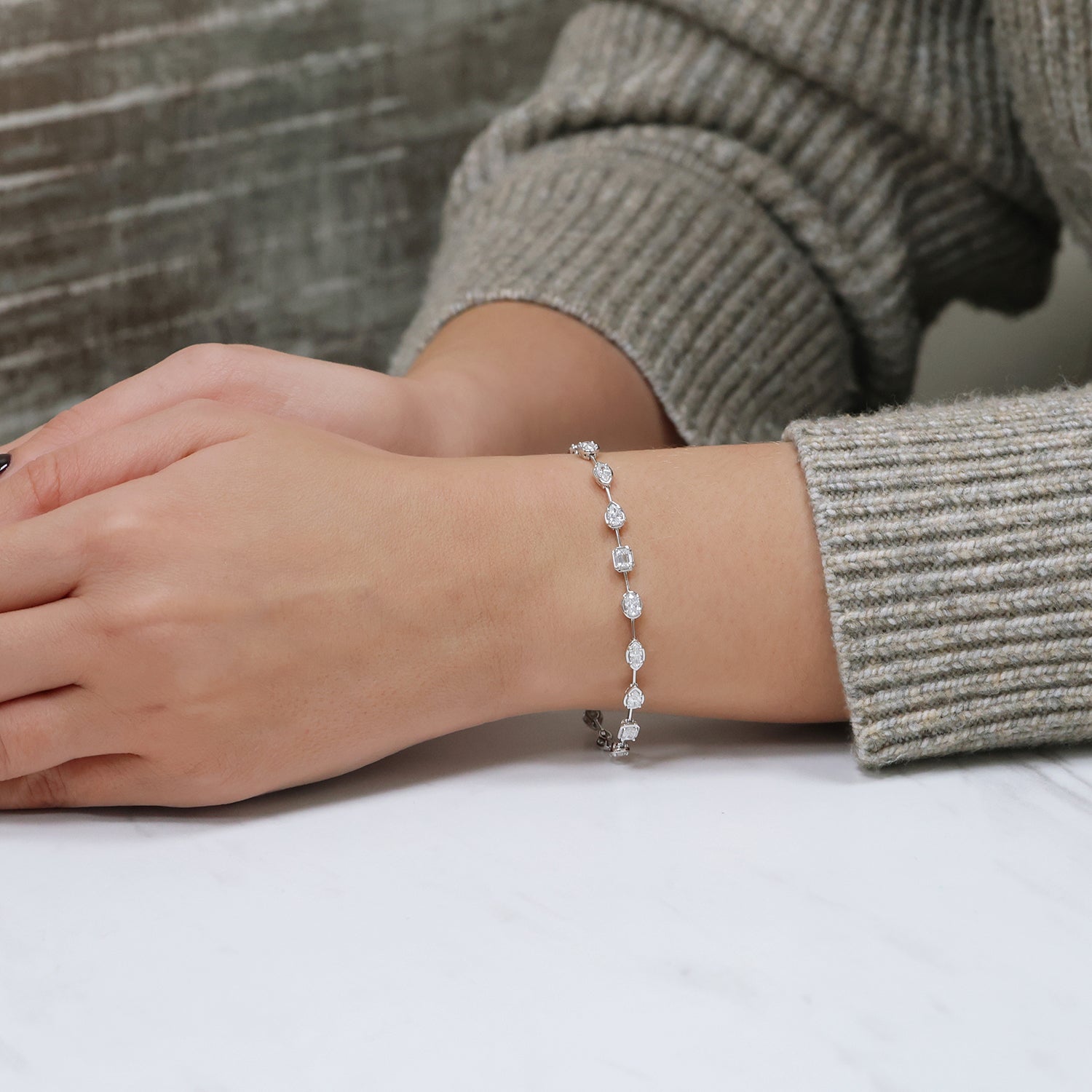 Berry's 18ct White Gold Mixed Cut Diamond Tennis Bracelet - Berry's Jewellers