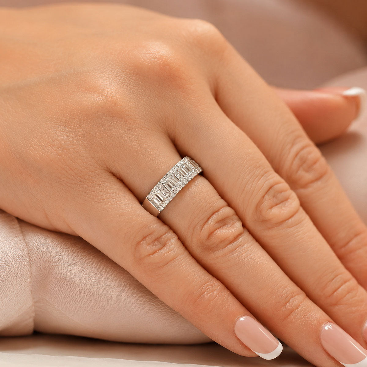 Platinum Baguette & Brilliant Cut Diamond Dress Ring