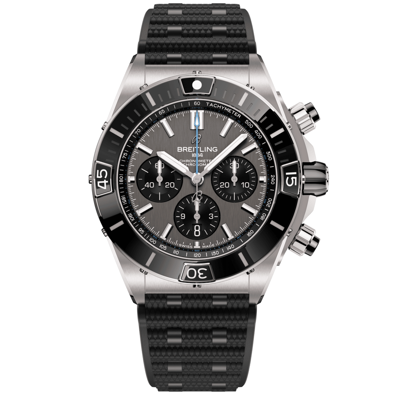 Breitling Super Chronomat Titanium 44mm Anthracite/Black Dial Strap Watch - Berry's Jewellers