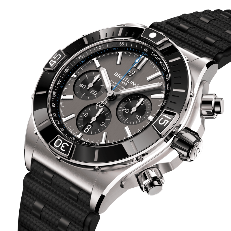 Breitling Super Chronomat Titanium 44mm Anthracite/Black Dial Strap Watch - Berry's Jewellers