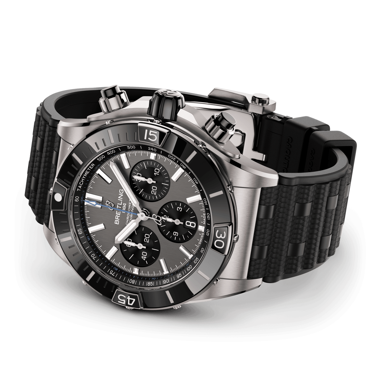 Breitling Super Chronomat Titanium 44mm Anthracite/Black Dial Strap Watch - Berry's Jewellers