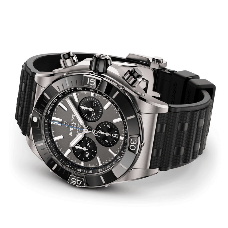Breitling Super Chronomat Titanium 44mm Anthracite/Black Dial Strap Watch - Berry's Jewellers