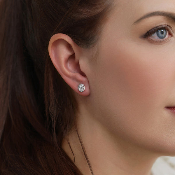 Berry's Platinum GIA Certificated Oval Cut Diamond Rub Over Stud Earrings - Berry's Jewellers
