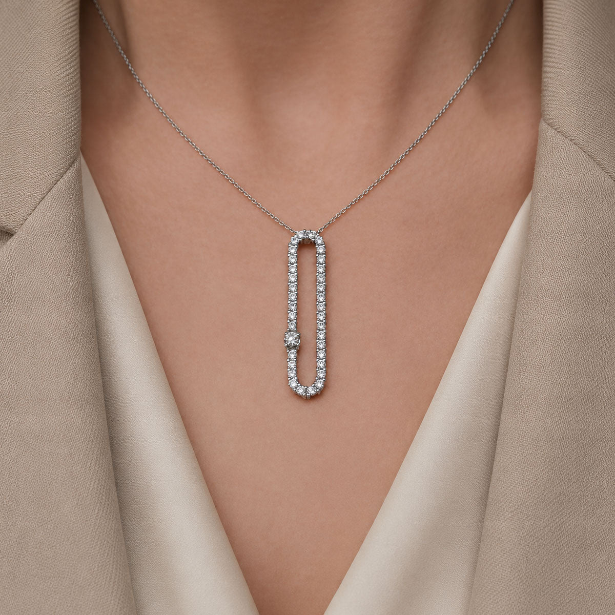 Berry's 18ct White Gold Round Brilliant Cut Eclipse Pendant - Berry's Jewellers
