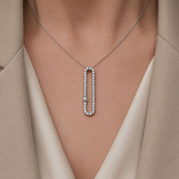 Berry's 18ct White Gold Round Brilliant Cut Eclipse Pendant - Berry's Jewellers