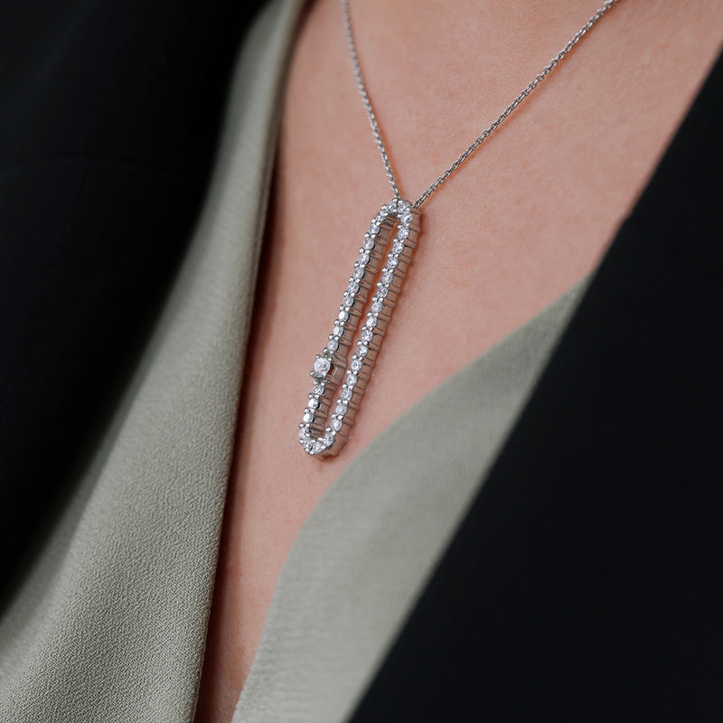 Berry's 18ct White Gold Round Brilliant Cut Eclipse Pendant - Berry's Jewellers