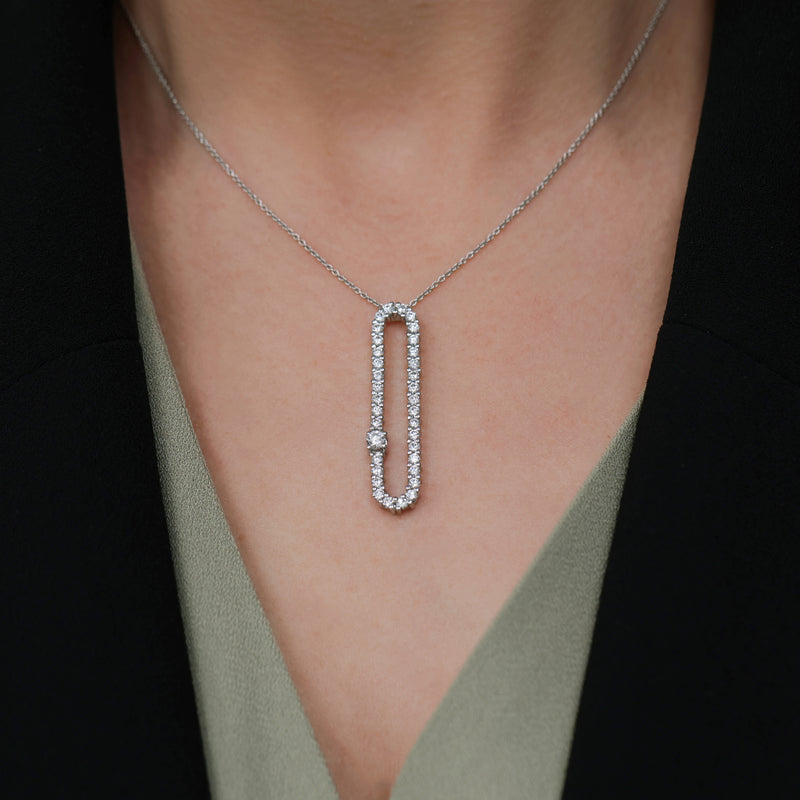 Berry's 18ct White Gold Round Brilliant Cut Eclipse Pendant - Berry's Jewellers