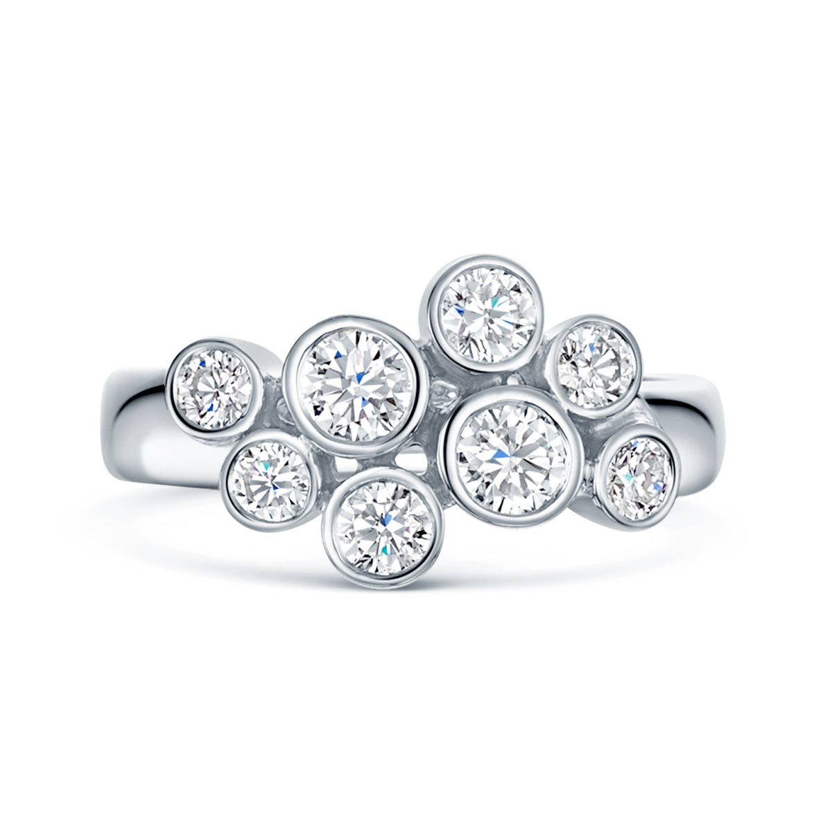 Berry's 18ct White Gold Round Brilliant Cut Diamond Rubover Dress Ring - Berry's Jewellers