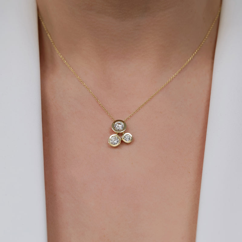 Berry's 18ct Yellow Gold Round Brilliant Cut Rub Over Bubble Pendant - Berry's Jewellers
