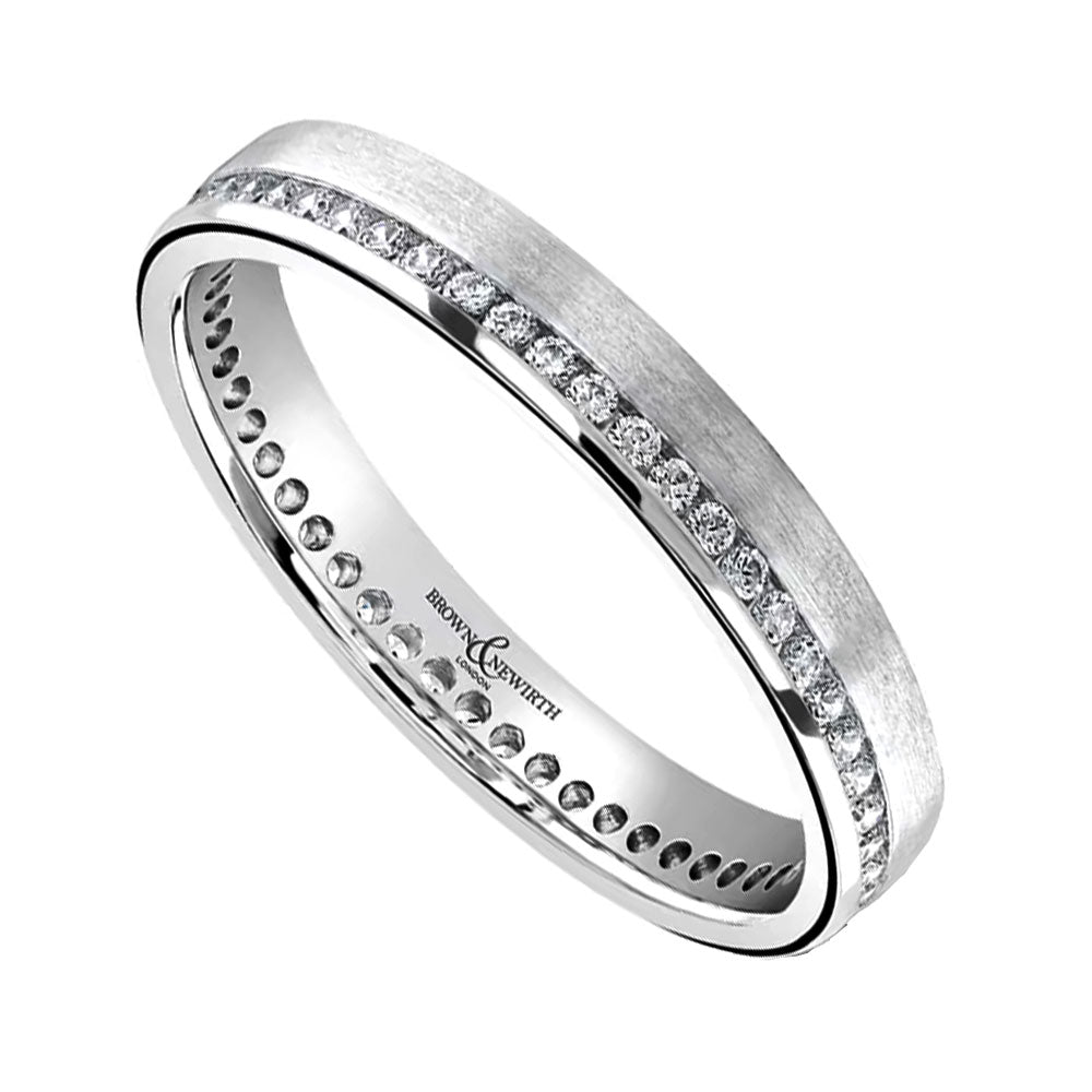 Brown & Newirth Platinum Channel Set Full Round Brilliant Diamond Eternity Ring