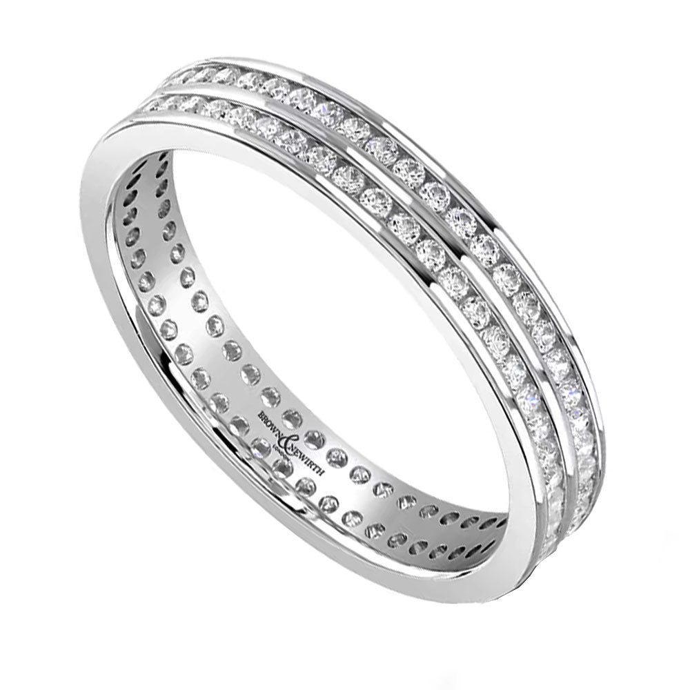 Brown & Newirth Platinum Double Row Diamond Full Eternity Ring