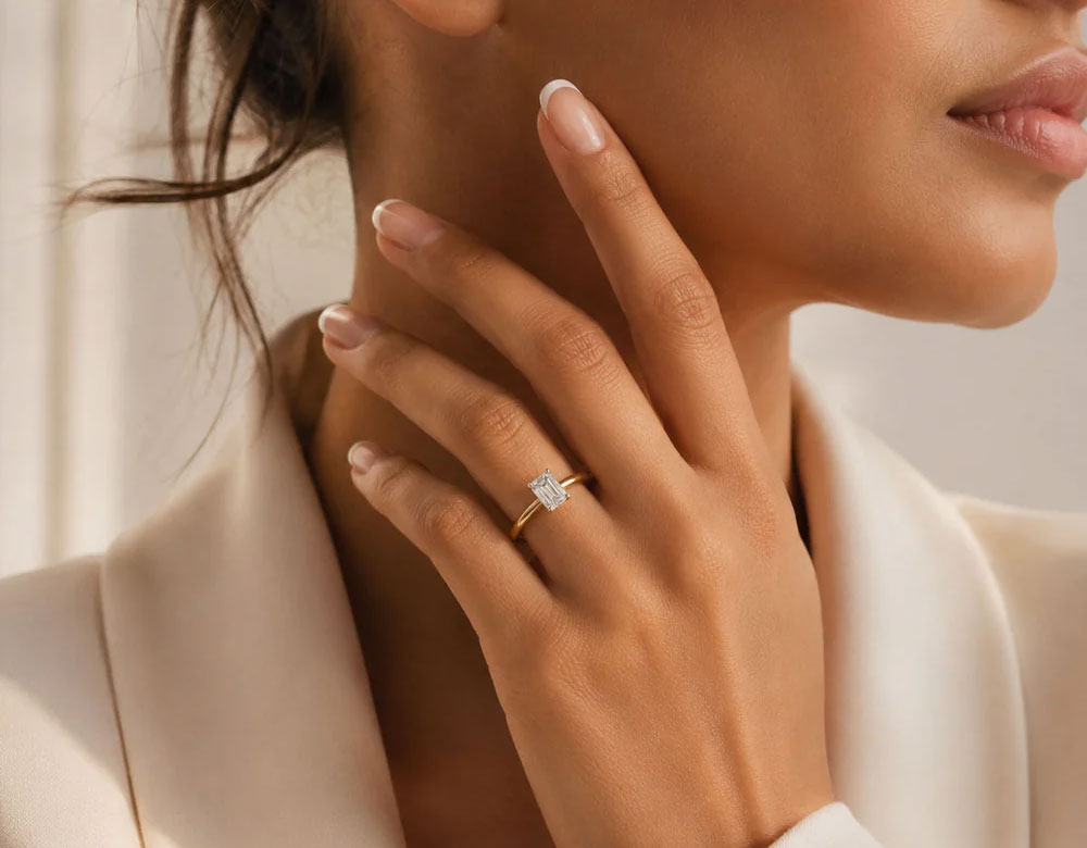 Emerald Cut Diamond Engagement Rings