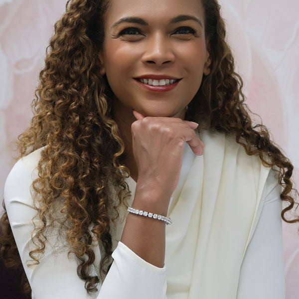 Berry's 18ct White Gold And Round Brilliant Cut Diamond Claw Set Tennis Bracelet - Berry's Jewellers