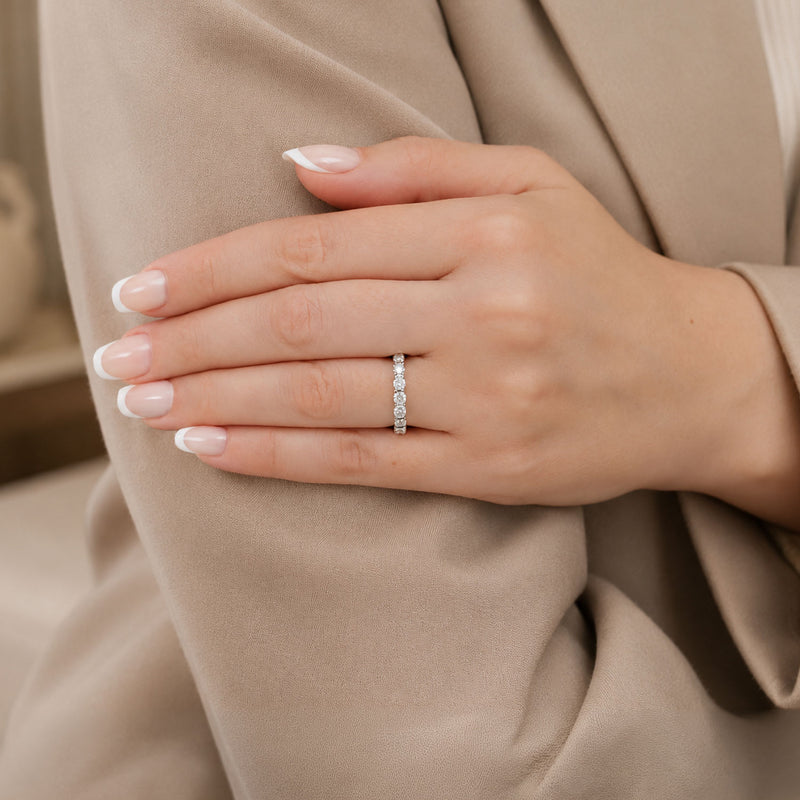 Platinum Set Brilliant Cut Diamond Full Eternity Ring
