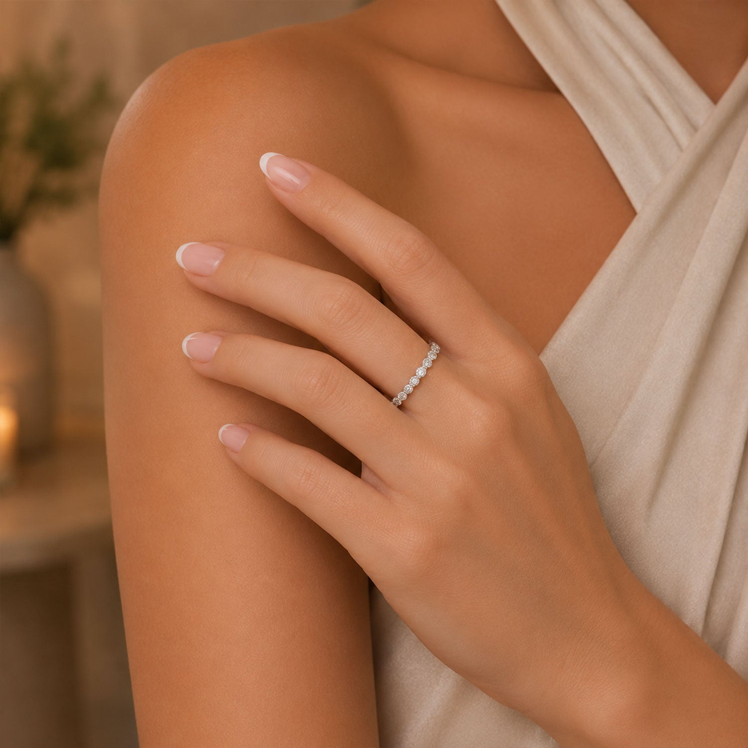 Diamond Set Full Eternity Ring in 18ct White Gold