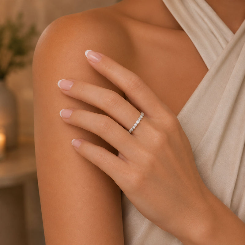 Diamond Set Full Eternity Ring in 18ct White Gold
