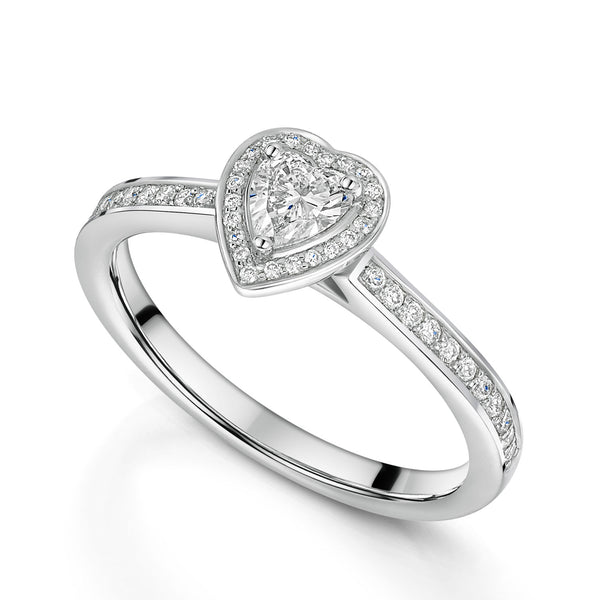 Berry's Platinum Heart Shaped Diamond Halo Cluster Ring - Berry's Jewellers