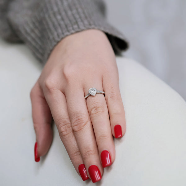 Berry's Platinum Heart Shaped Diamond Halo Cluster Ring - Berry's Jewellers