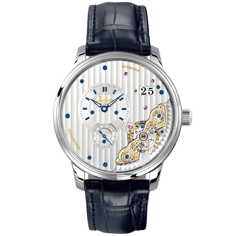 PanoMaticInverse 42mm Rhodium Silver Dial Automatic Mens Watch