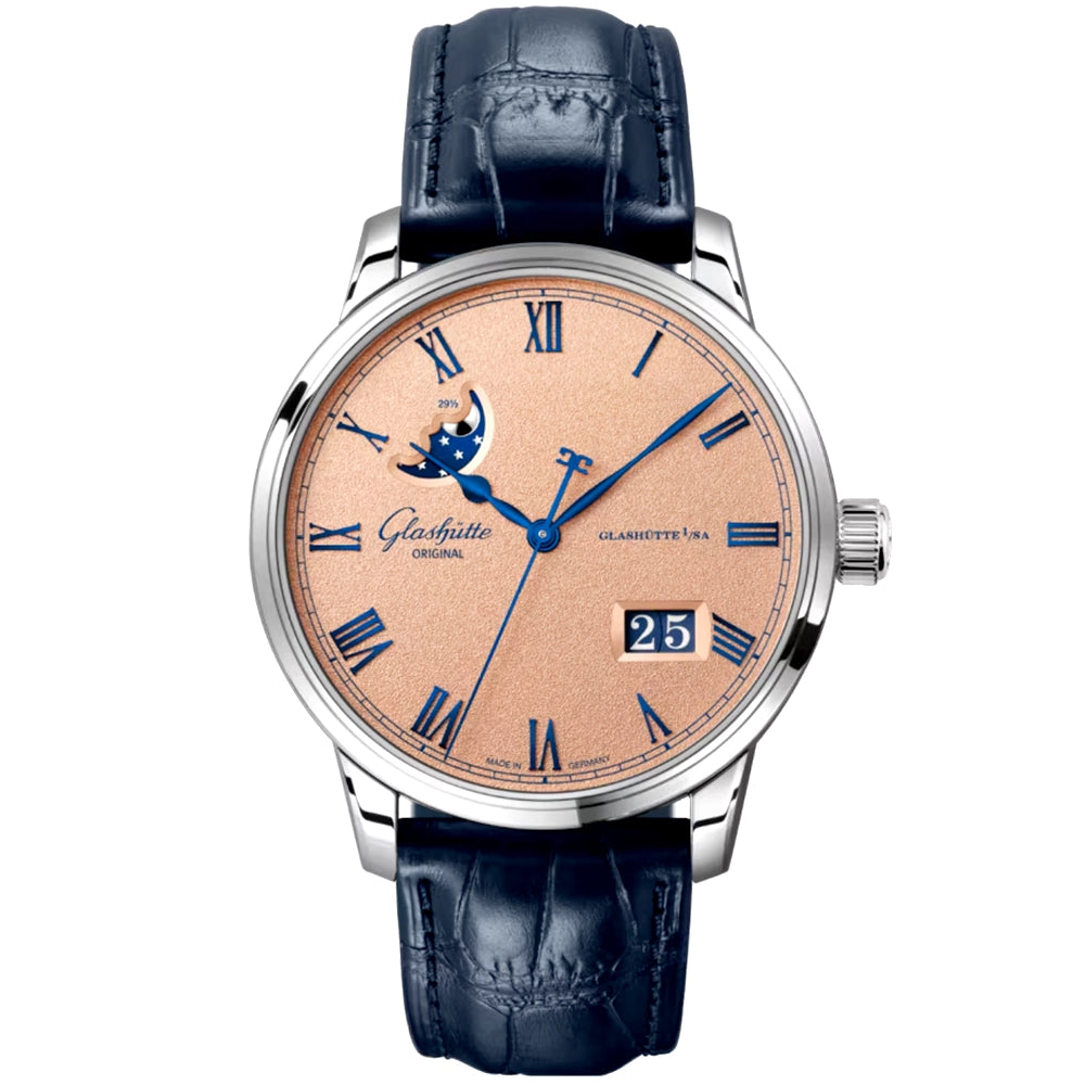 Senator Excellence Moonphase 40mm Salmon Dial Automatic Watch