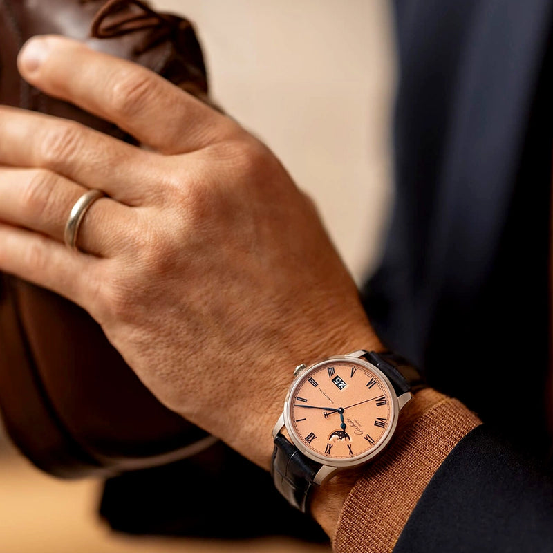 Senator Excellence Moonphase 40mm Salmon Dial Automatic Watch