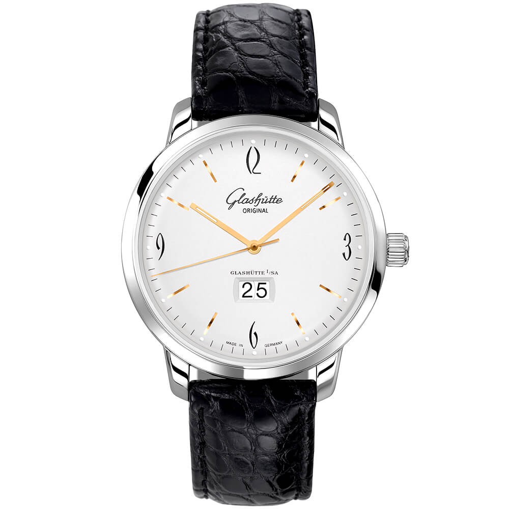 Glashütte Original Vintage Sixties Panorama Date 42mm Silver Dial Automatic Watch - Berry's Jewellers