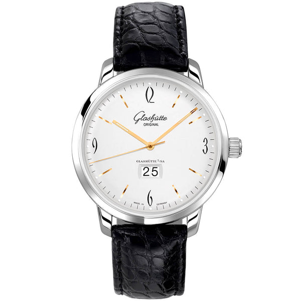 Glashütte Original Vintage Sixties Panorama Date 42mm Silver Dial Automatic Watch - Berry's Jewellers