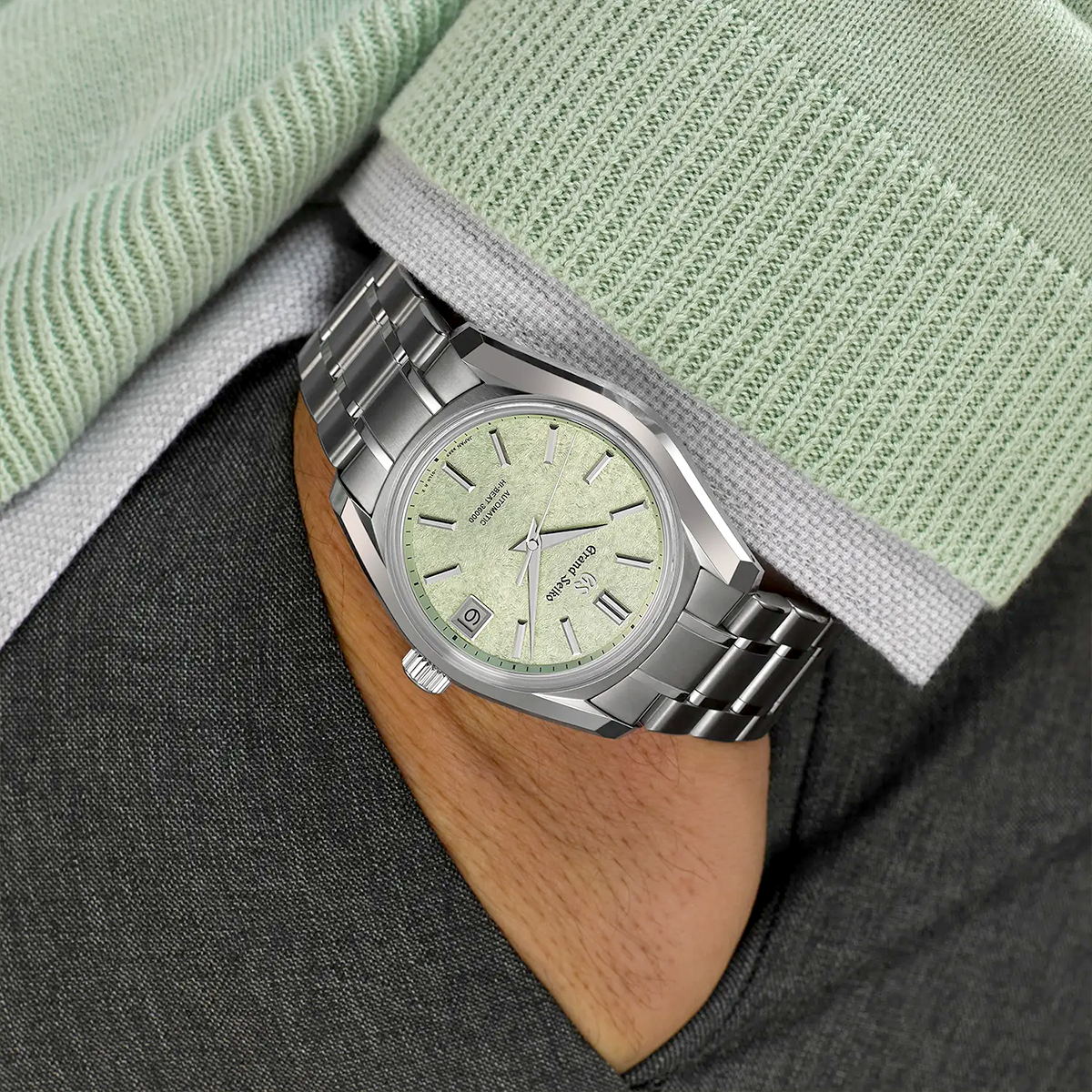 Heritage 'Sakura-Wakaba' 40mm Green Textured Dial Watch