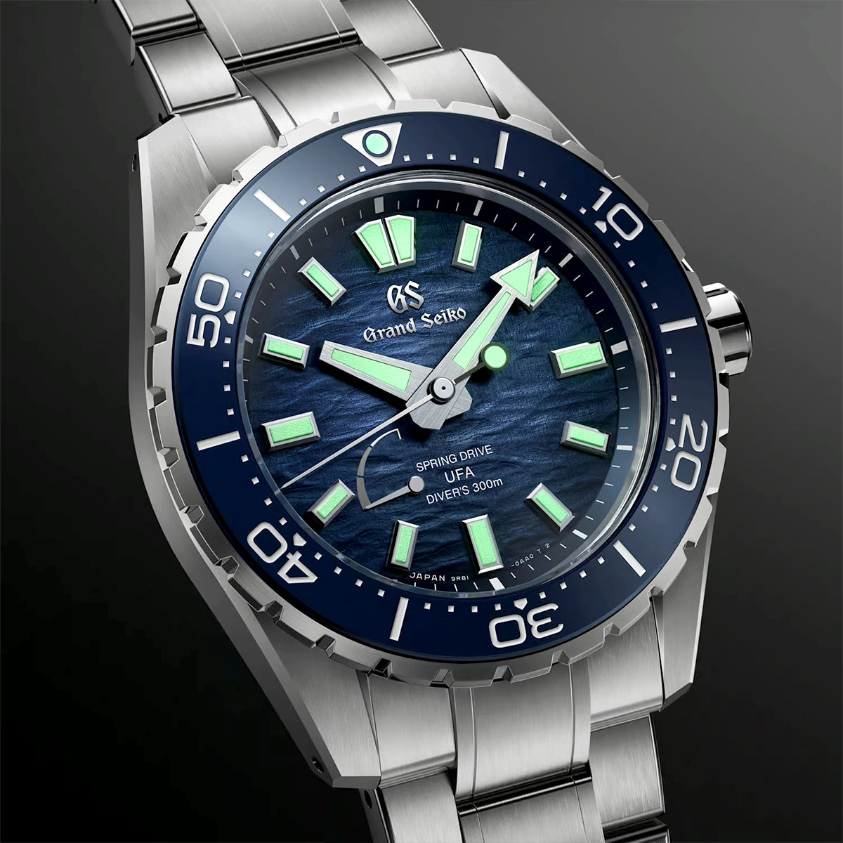Evolution 9 'Ushio' 300 Blue Dial Bracelet Spring Drive UFA Watch