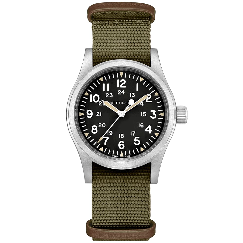 Khaki Field 38mm Black Dial & NATO Strap Men's Manual-Wind Watch