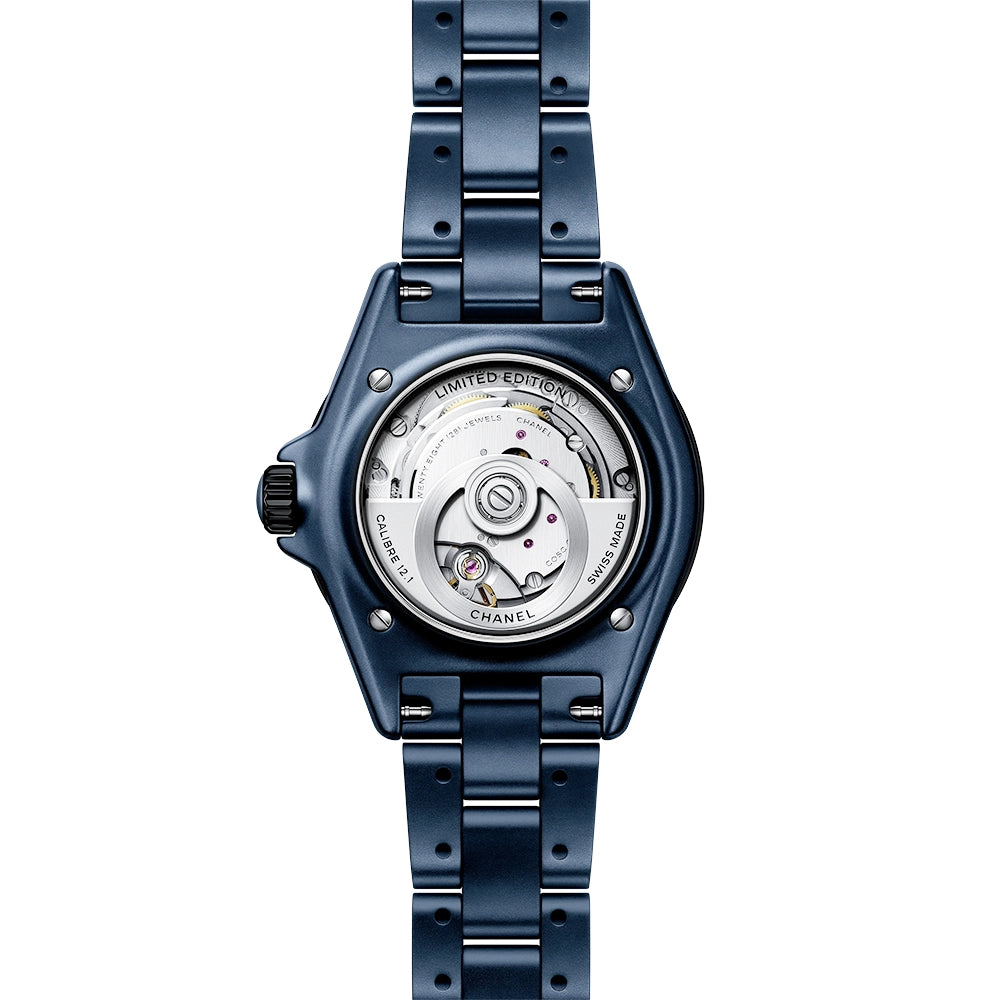 CHANEL J12 BLEU 38mm Ceramic Blue Dial Automatic Bracelet Watch - Berry's Jewellers