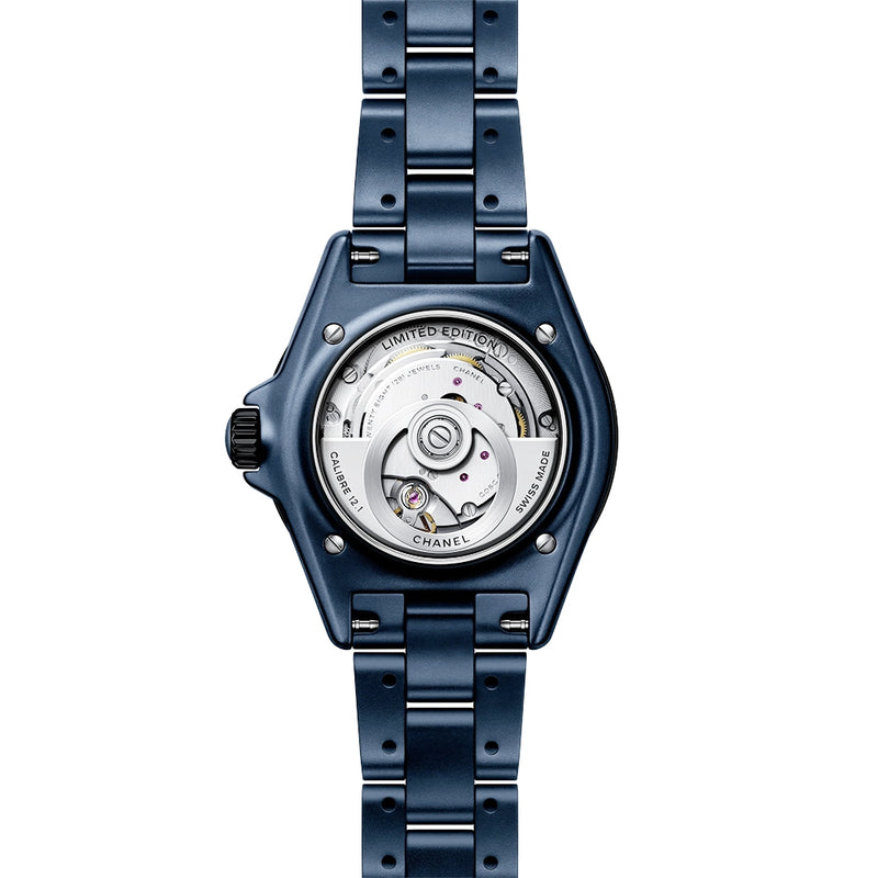 CHANEL J12 BLEU 38mm Ceramic Blue Dial Automatic Bracelet Watch - Berry's Jewellers