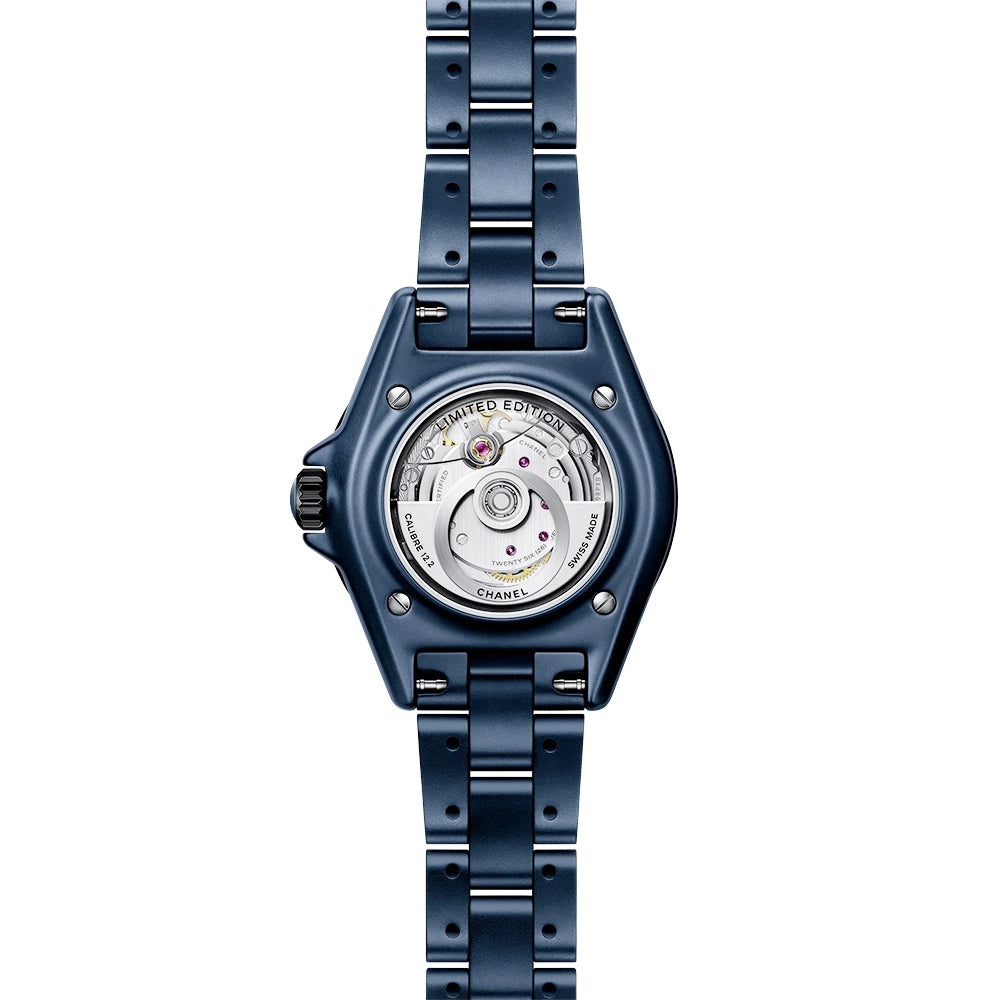 CHANEL J12 BLEU 33mm Ceramic Diamond Dial Ladies Bracelet Watch - Berry's Jewellers