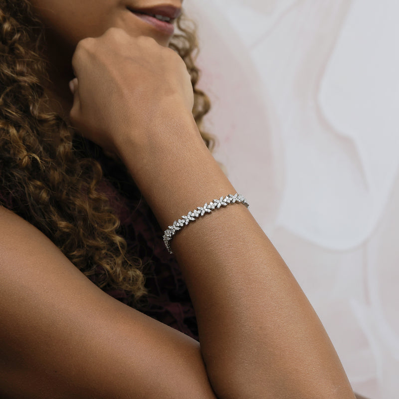 Berry's 18ct White Gold Diamond Snowflake Design Bracelet - Berry's Jewellers