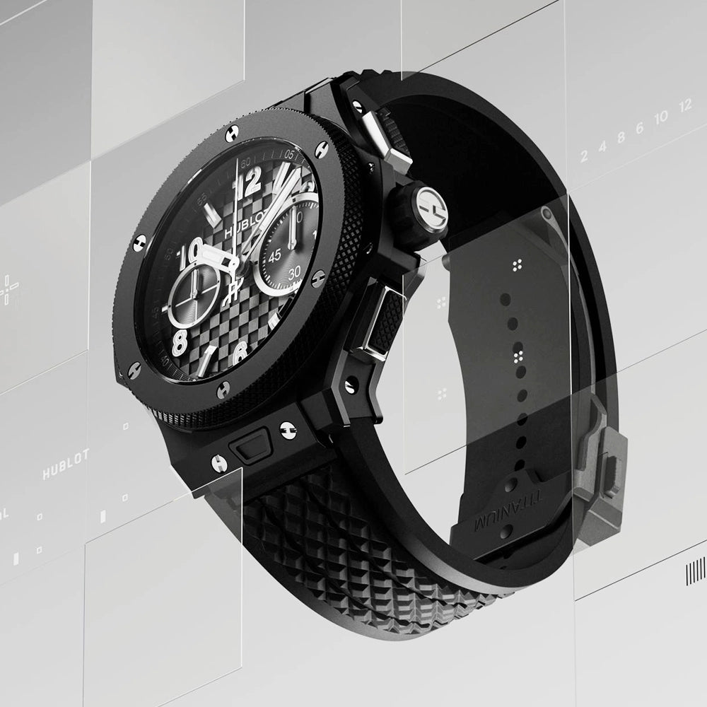 Hublot Big Bang Original 43mm Black Magic Carbon Effect Dial Mens Watch - Berry's Jewellers