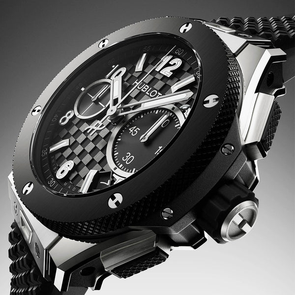 Hublot Big Bang Original 43mm Titanium & Ceramic Mens Rubber Strap Watch - Berry's Jewellers