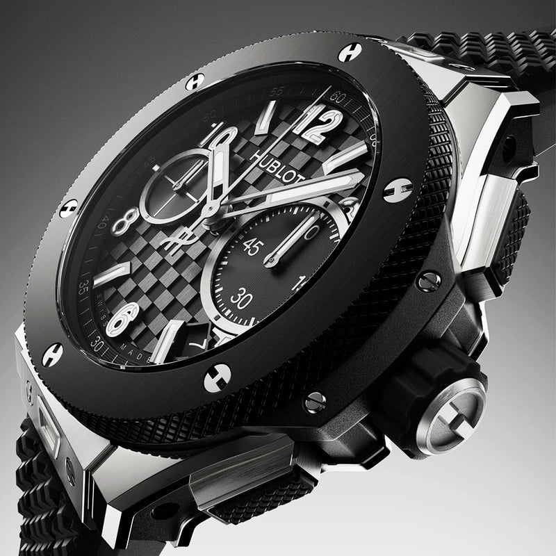 Hublot Big Bang Original 43mm Titanium & Ceramic Mens Rubber Strap Watch - Berry's Jewellers