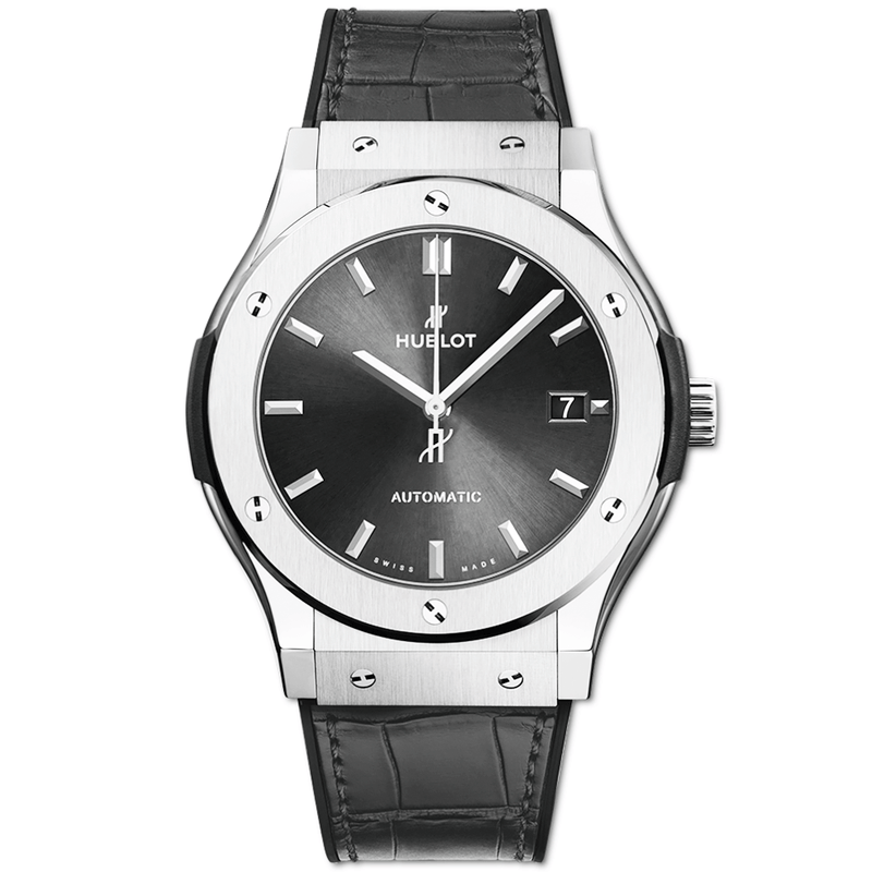 Hublot Classic Fusion Titanium 45mm Racing Grey Automatic Strap Watch - Berry's Jewellers