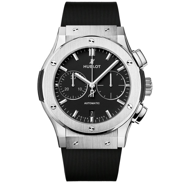 Hublot Classic Fusion Chronograph Titanium 45mm Black Dial Strap Watch - Berry's Jewellers
